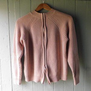 🦔🦔 Dusty Rose Ribbed Zipper Cardigan